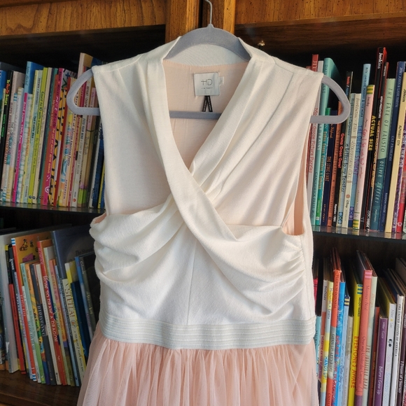 Ballerina Cream Knit Blush Tulle Dress HD in Paris Anthropologie size L - Picture 3 of 5